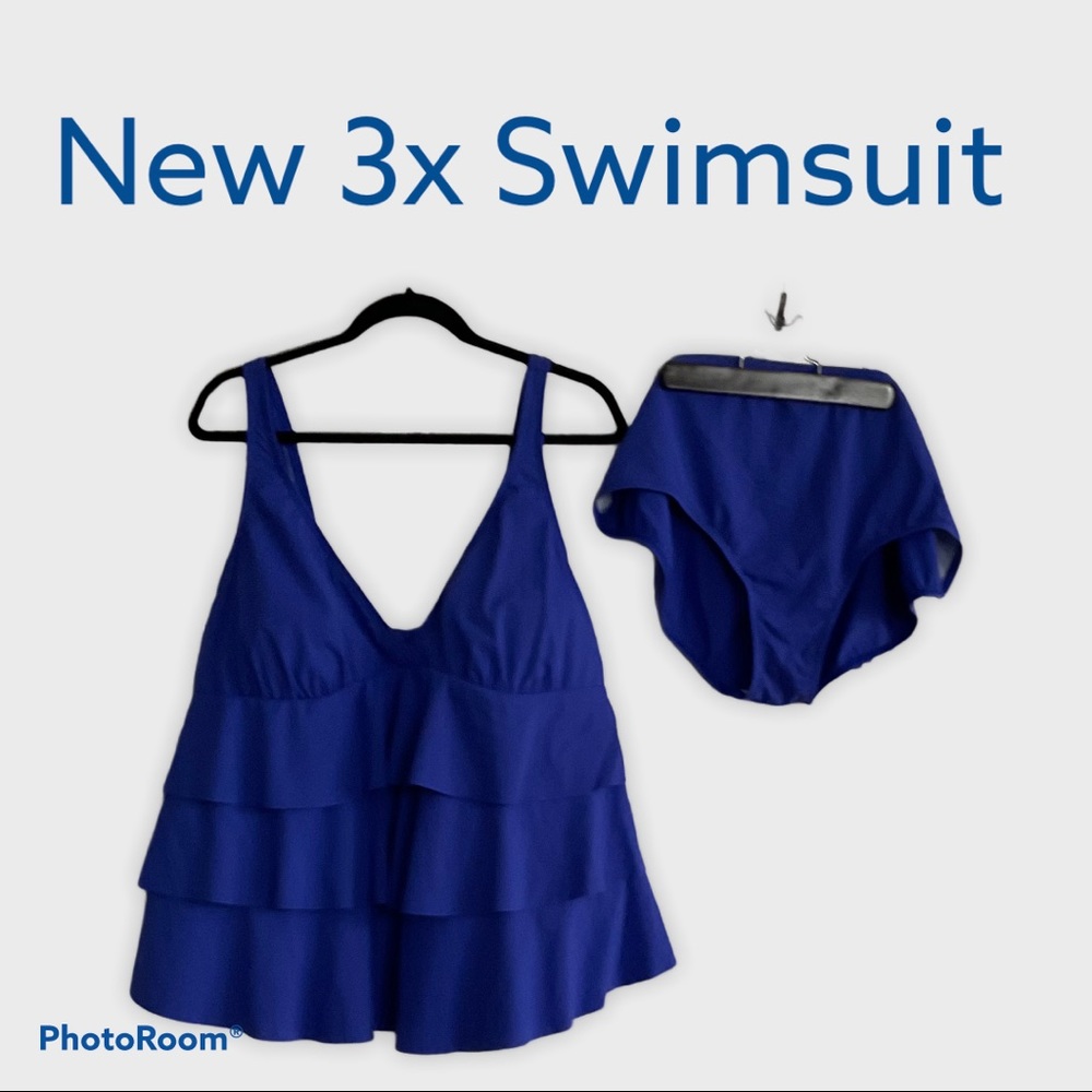 Tiered Blue 2 Piece Bathing Suit